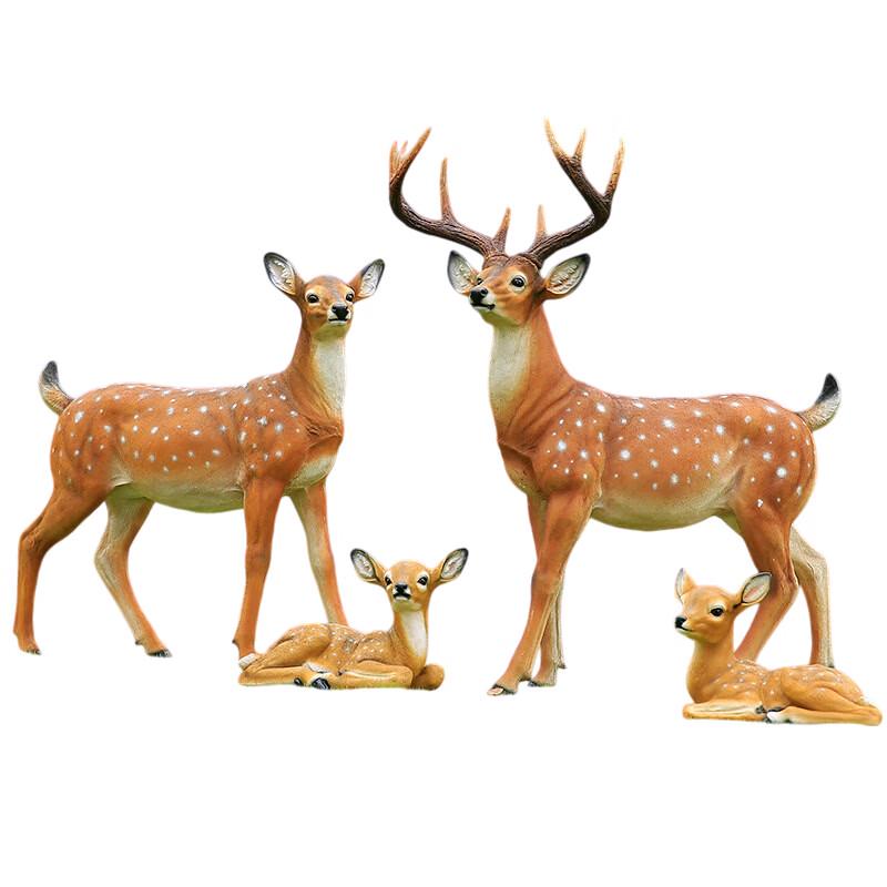 Simulation Sika Deer Outdoor Ornament Set