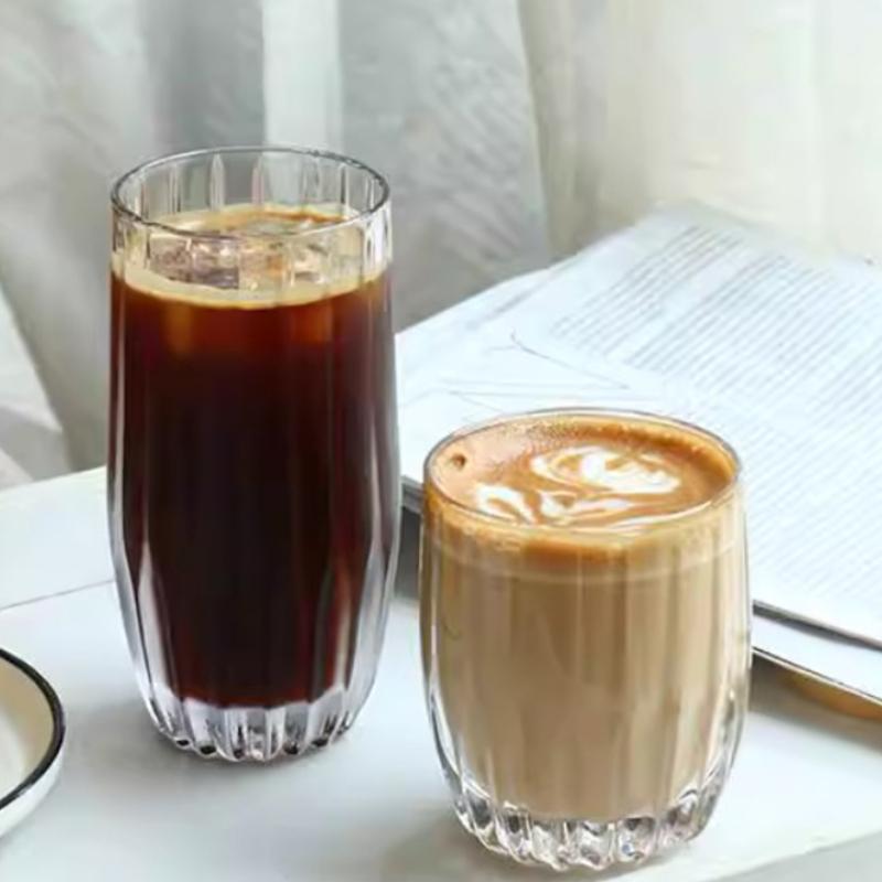 80ml/285ml/340ml Pahar de apă cu dungi verticale Transparent Pahar de cocktail Pahar pentru cafea cu gheață Latte Mocha Articole de băut Bar Pahar de whisky