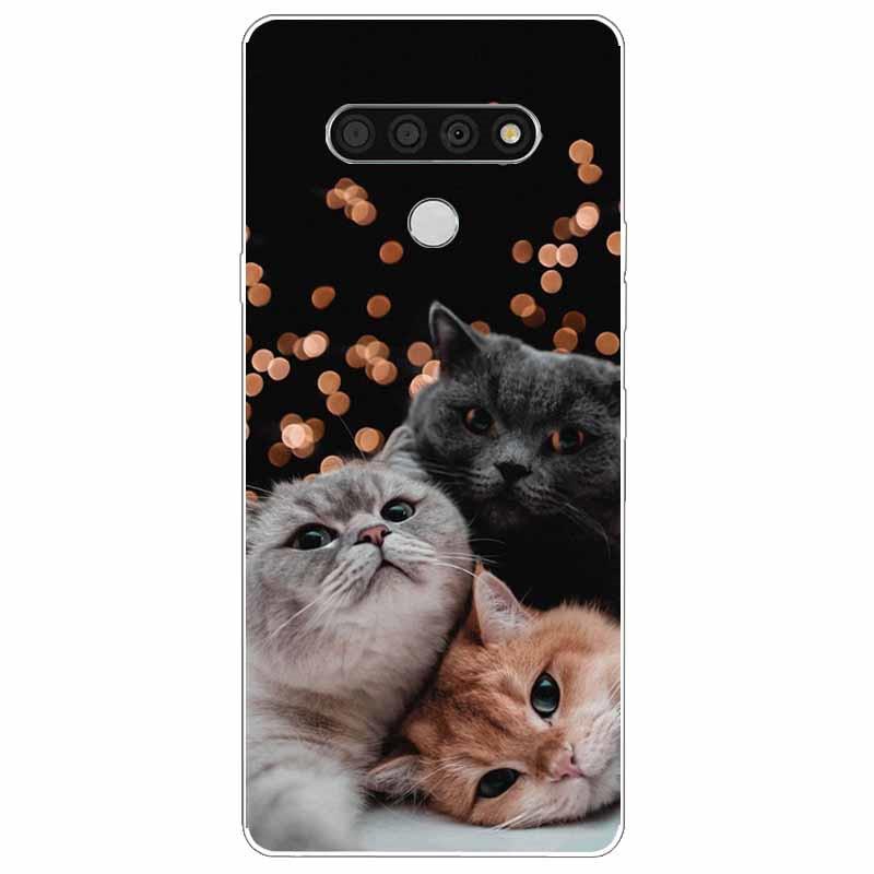 Soft Print Cover For LG K51 K61 V50 V60 Thinq Case Cute Cat Silicone Coque for LG K61 V50 Thinq Cases K 61 Shockproof Shell Bag