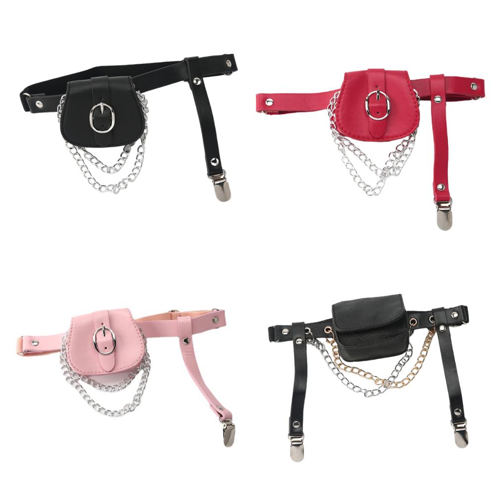 Goth Sexy Thigh Harness Chain Punk leg Stockings Bondage Belt Creative Leg Bag Garter Belt  Girl