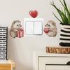 Hedgehog Heart Gift Box Switch Sticker Self-Adhesive Removable Wall Sticker Living Room Home Decor