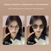 2 in 1 Square Metal Pochromic Sun Eyeglasses Anti Radiation Glasses for Women Men