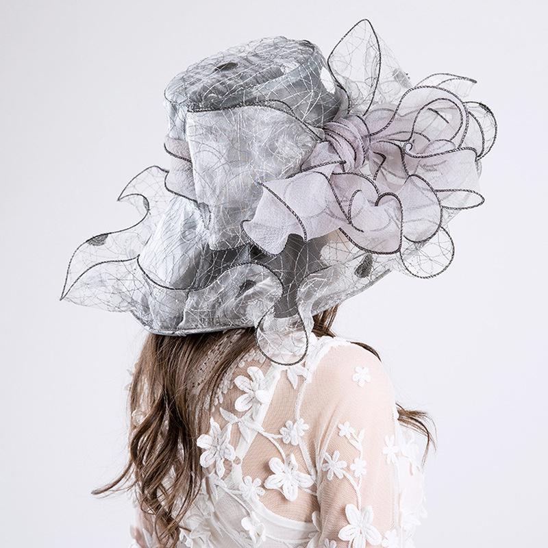 New Style Anti-ultraviolet European and American Ladies Fashion Hat Embroidery Bird's Nest Fashion Mesh Hat Sun Hat