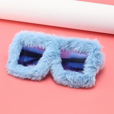 Oversized Sunglasses Soft Fluffy Style Winter Shades Party Christmas Halloween Cosplay Square Frame Sun Glasses For Women