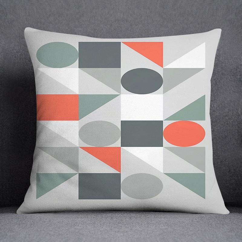 Semicircle Combination Series Pattern Decorative Pillowcase Square Pillowcase Home Office Decoration (45cm*45cm)