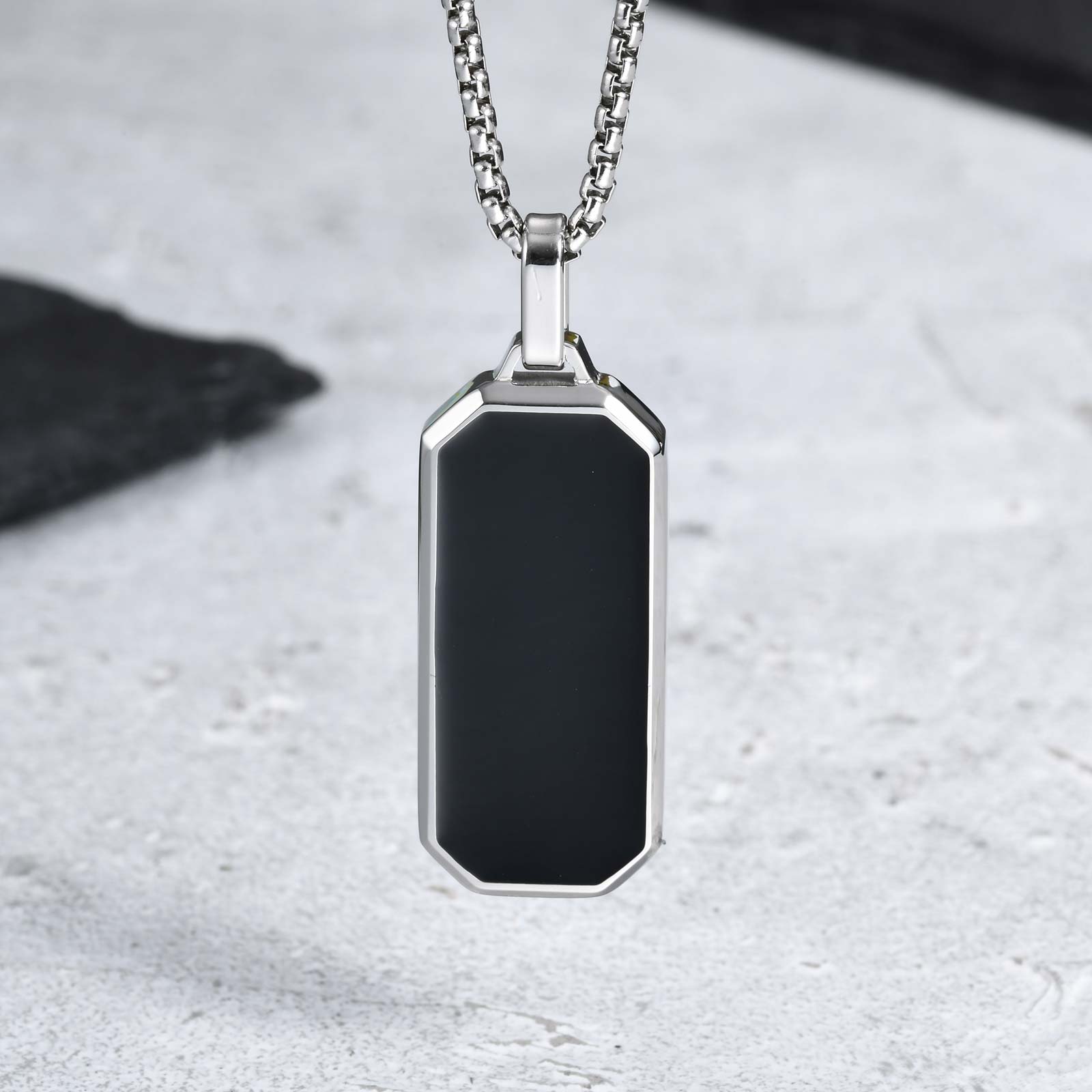 

Vnox Geometric Pendant Necklace for Men Women, Silver Gold Color Stainless Steel Box Chain Necklaces, Punk Hip Hop Jewelry Gifts 45cm