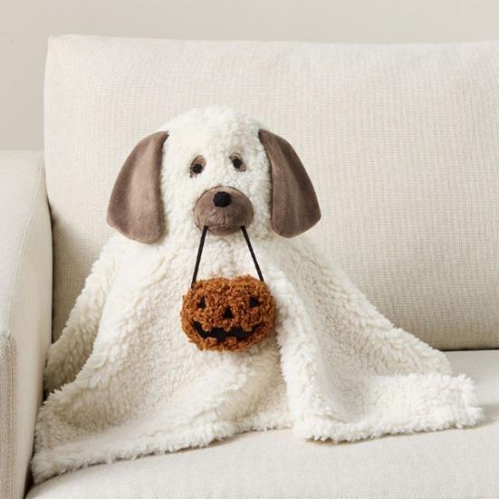 Halloween Plüsch Geist Spielzeug Gefüllt 3D Geist Plüschkissen mit Kürbis/Fledermaus für Kinder Erwachsene Halloween Party Geschenke