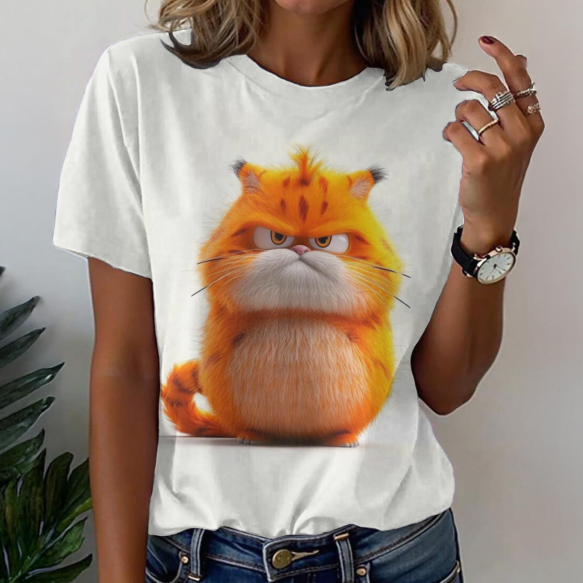 

New Fashionable Comfortable Animal Print Women s Casual Loose Large Size Short Sleeved Round Neck Top T-shirt 6XL