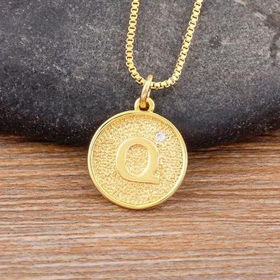 Nidin New Trendy Initial 26 Letters Pendant Charm Name Necklaces Cubic Zirconia Statement Jewelry Party Gifts For Women Men