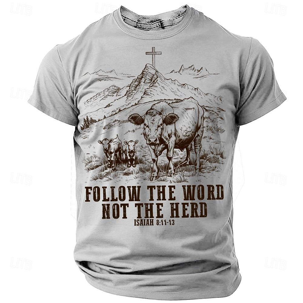 Men's Cross Christian T Shirt Short Sleeve T shirt Vintage Casual Street Casual Spring Summer Clothing
