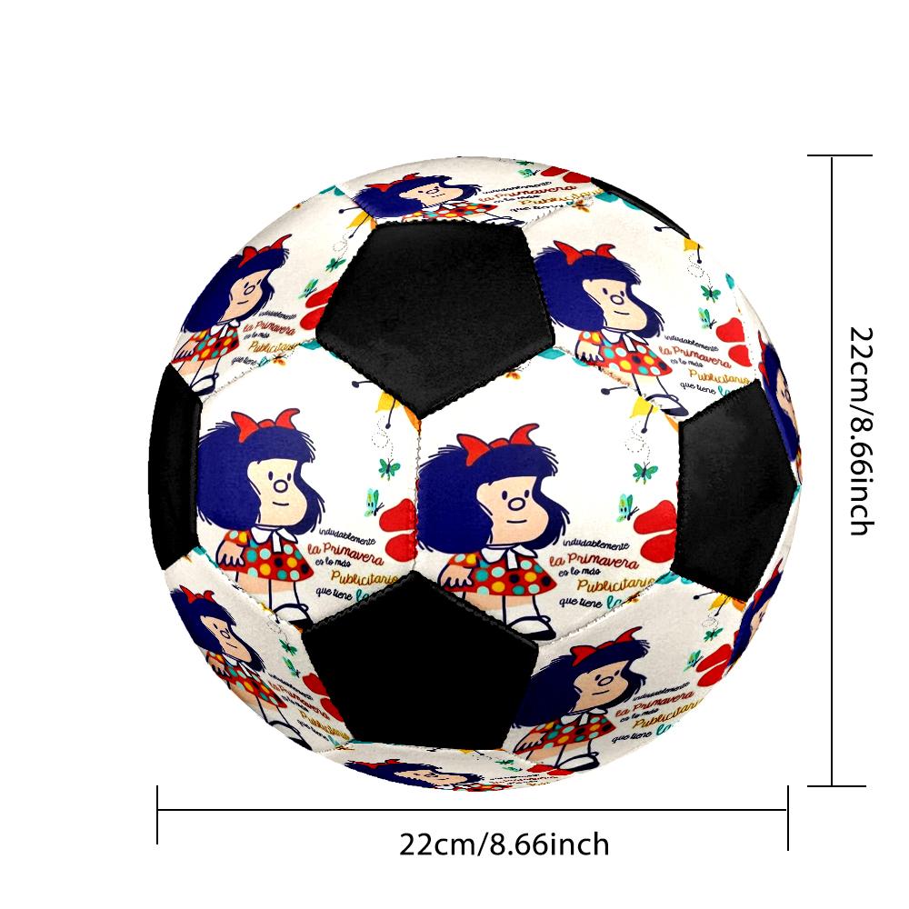 Mafalda Indoor Soccer Ball Colorful Machine Stitched PVC Size 5 Team Training Competition Ready Durable High-Bounce Cool Sports Gift
