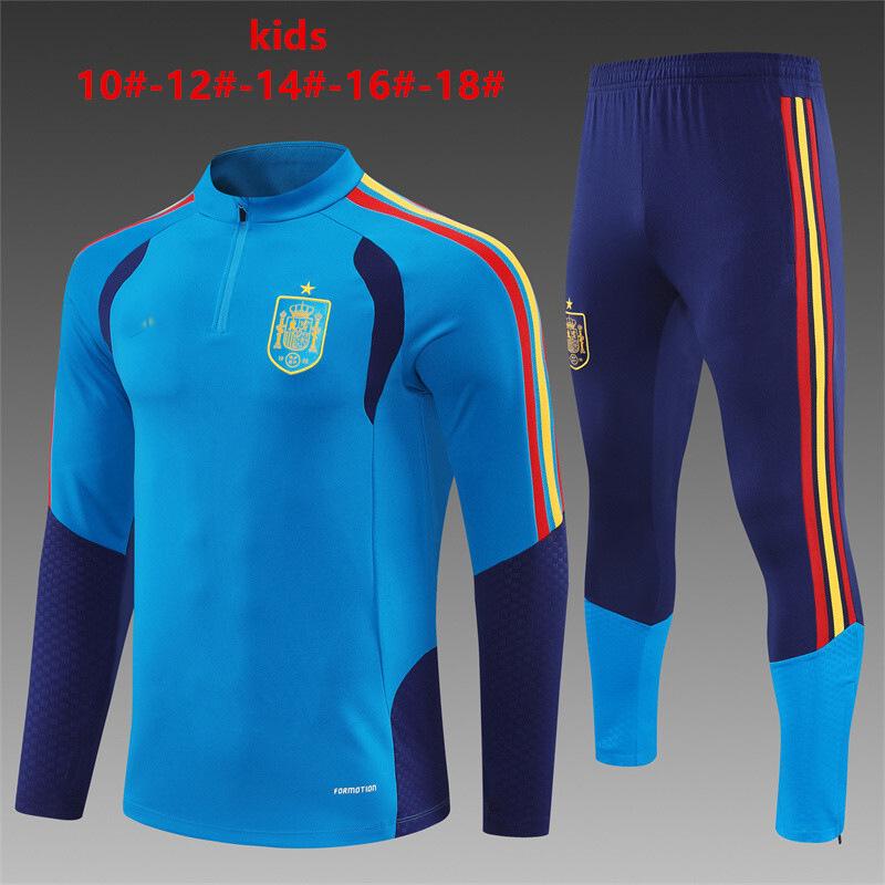 2627 World Cup Kids' Long-Sleeve Half-Zip Training Set - National Team Football Uniform, Quick-Drying & Breathable