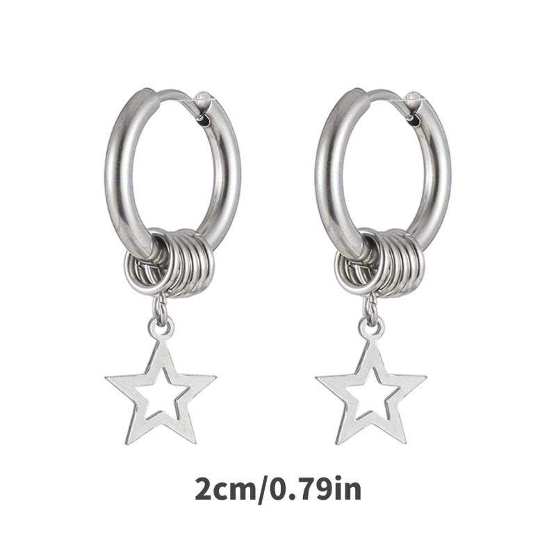 Modische Fünfzackige Sternohrringe Allergieresistenter Stahl Leicht Bequem Für Empfindliche Haut