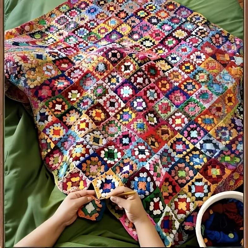 10 Pcs Handmade Crochet Colorful 3D Floral Petal Appliques Premium Cotton For Diy Bags Clothes Crafts