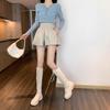 Plus Size Women's High-Waisted Black PU Leather A-Line Shorts - Casual Elastic Waist, Autumn/Winter 2026.