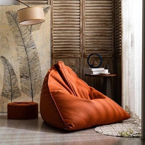Japanese Lazy Sofa Tatami Bean Bag Balcony Lying Light Luxury Leather Children's Reading Single Chair