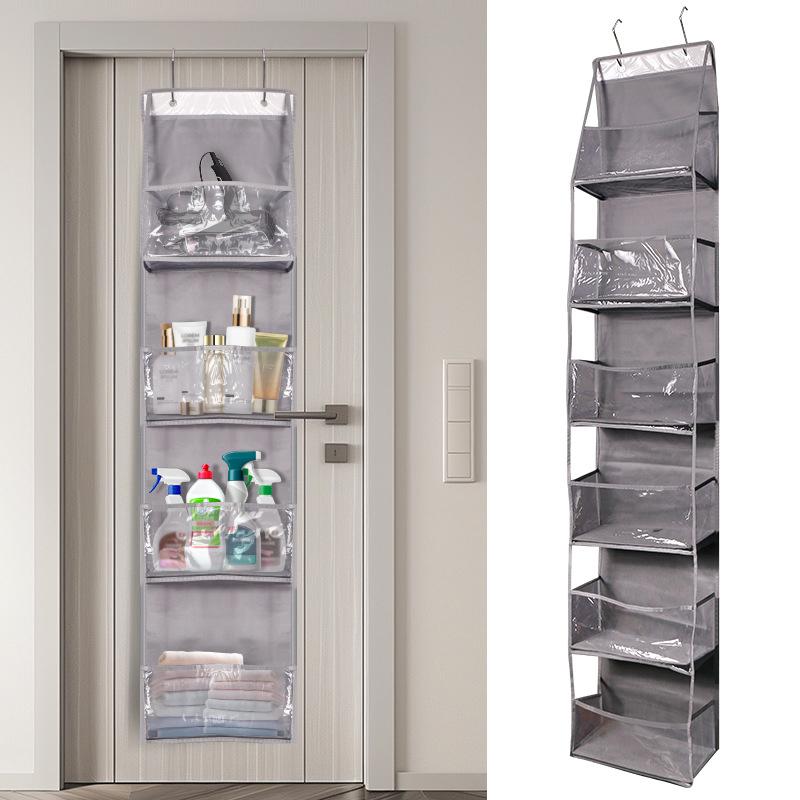 4 Lagen Graue PVC Hängende Aufbewahrungstasche Multifunktionale Stoff Aufbewahrungstasche Organizer Hinter der Tür 1 Stück