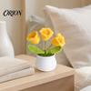 Hemp Rope Plant Pot Woven Potted Plant, Handmade Wool 3D Texture Crochet Maintenance Free Flowerpot Flower with Flowerpot, No Home Decor Eco-friendly
