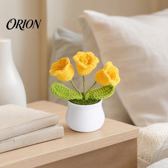 Hemp Rope Plant Pot Woven Potted Plant, Handmade Wool 3D Texture Crochet Maintenance Free Flowerpot Flower with Flowerpot, No Home Decor Eco-friendly