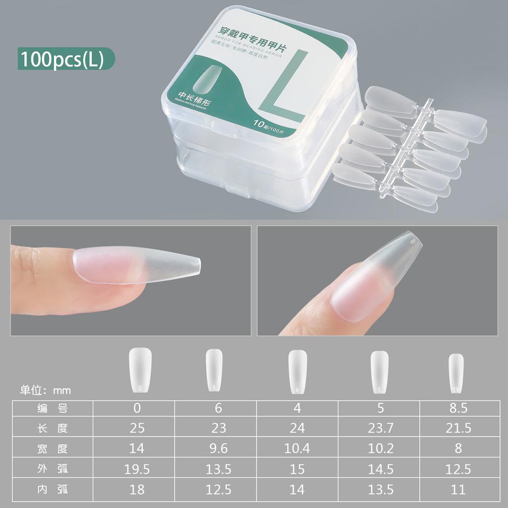 1Box/100pcs Matte Fake Nails NO Polishing Press On False Nails Medium Short Design High Matt Soft Gel Nail Tips for Extension