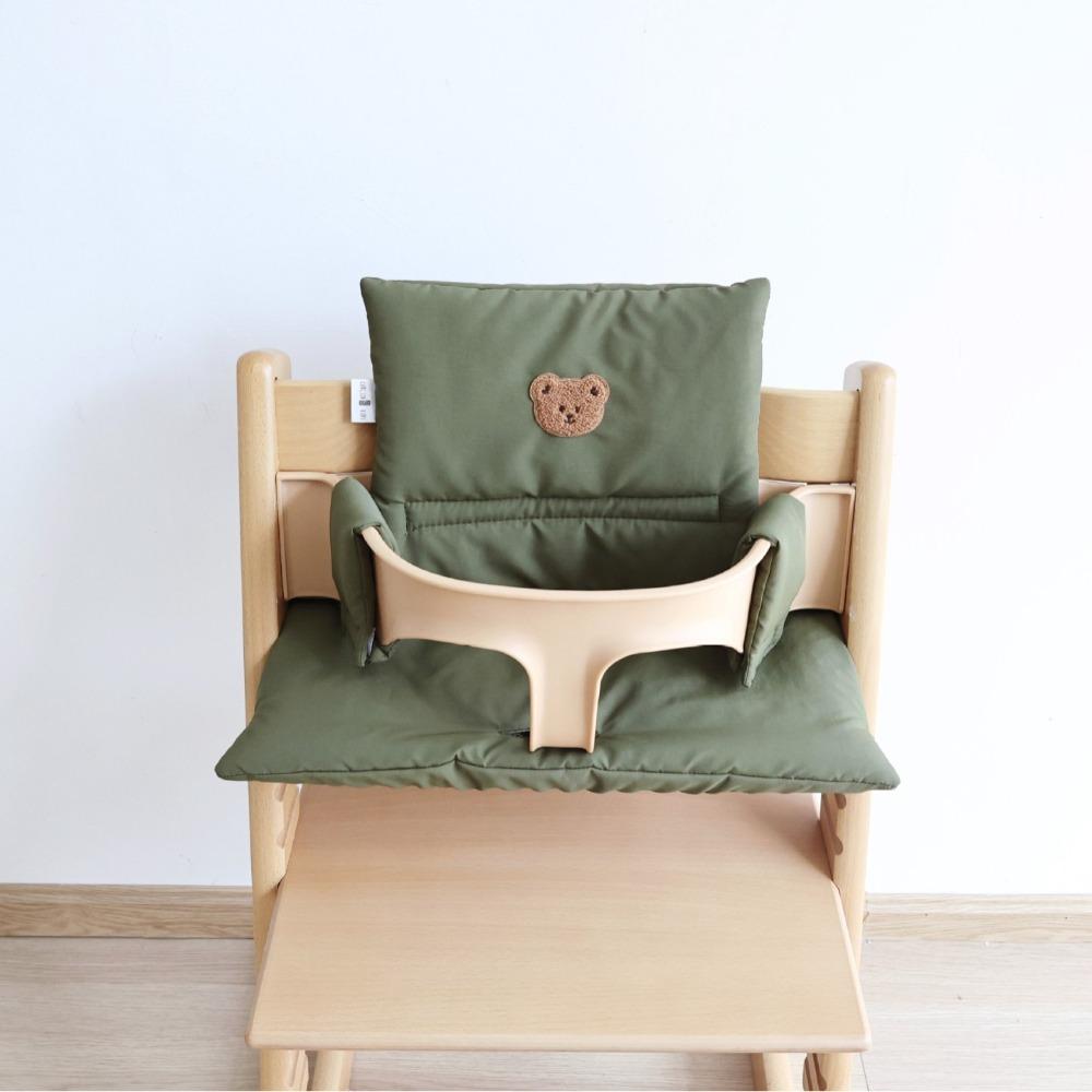Breathable Children s Dining Chair Cushion Thickened Bear Pattern Eating Cushion Soft Solid Color Infant Growth Chair Cushion зелёный