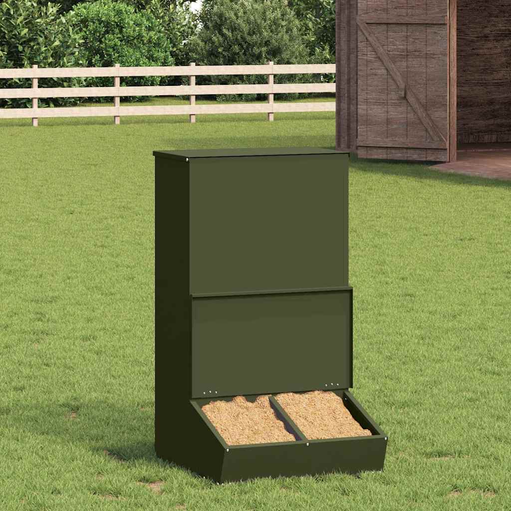 Pig Feeder Olive Green 55 X 51 X 91.5 Cm