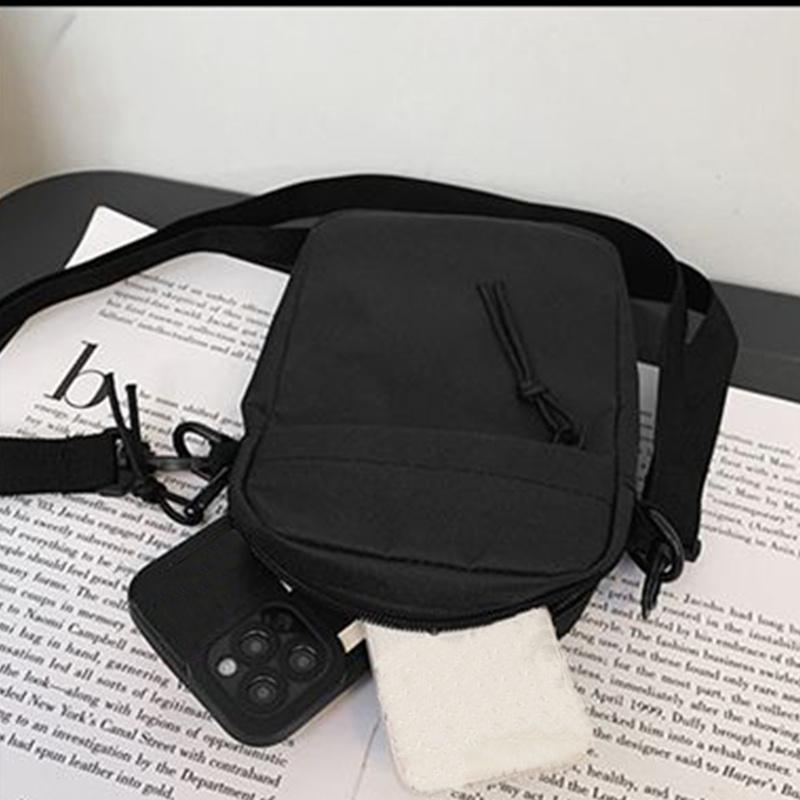 Unisex Men's and Women's Shoulder Bag, Solid Color Shoulder Mini Small Square Bag, Casual and Lightweight Mobile Phone Bag, with Random Pull Direction