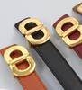 Genuine Leather Cowhide Belt with Retro CD Buckle for Women