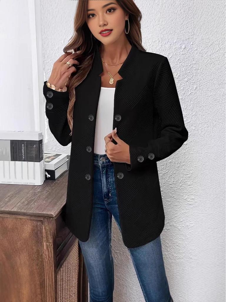 2025 Autumn/Winter European & American Women's Three-Button Double-Breasted Coat