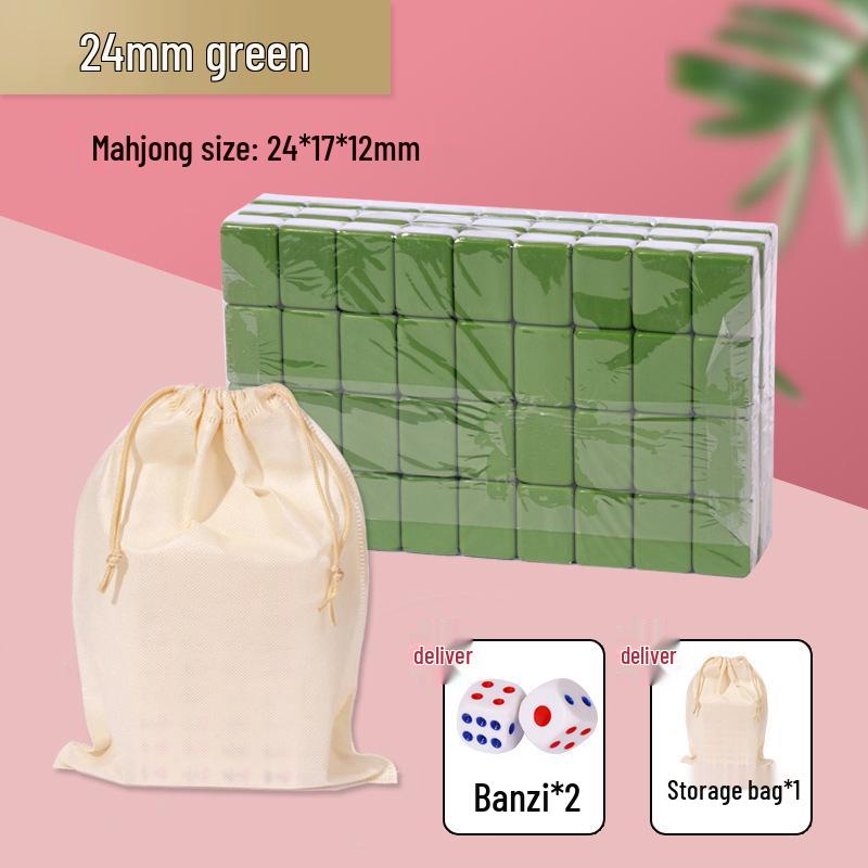 Conjunto de Mahjong Compacto: Azulejos Pardal Sólidos Esculpidos, Tamanhos 24mm e 30mm, Ideais para Uso em Viagens e Dormitórios