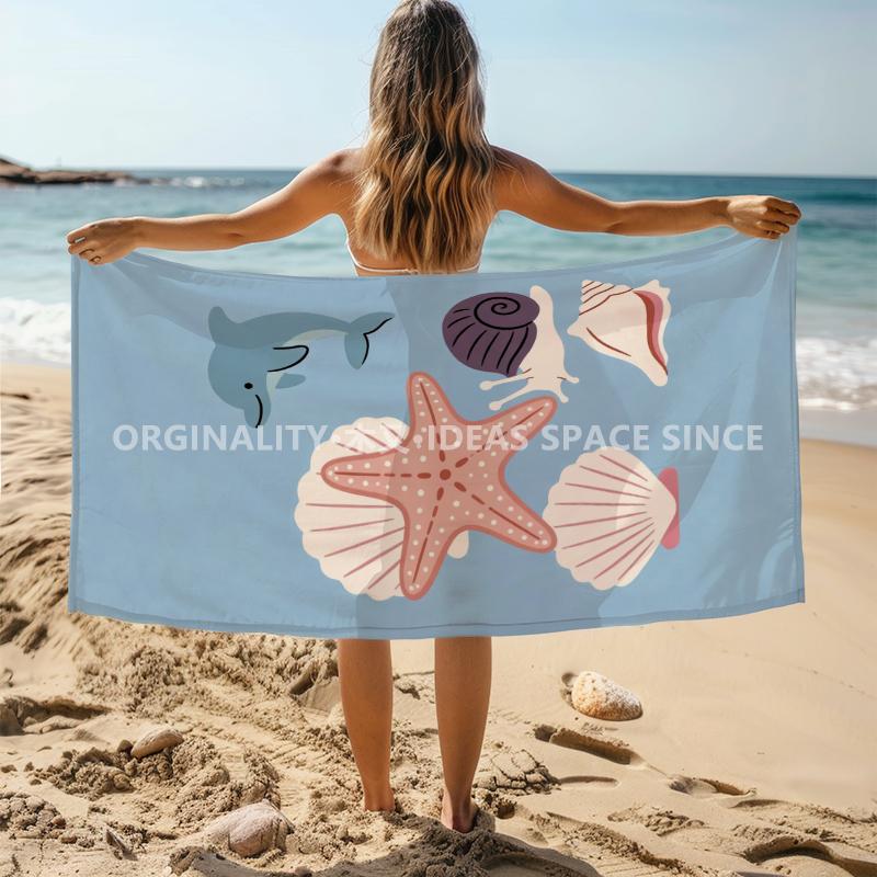 Nautical Ocean Themed Beach Towel Patterned Sunscreen And Windproof Suitable For Swimming Pool Camping Travel Blanket