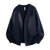 Men's V Neck Knit Cardigan Sweater Korean Style Loose Casual Jacket