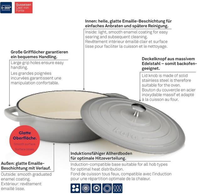 Жаровня Kela Calido плоская 28 см серая (12611)