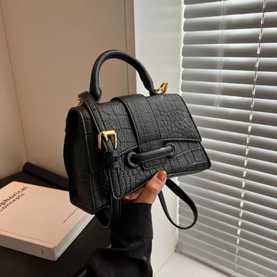 Light Luxury Design Sense Mini Crossbody Bag High-End Texture Stone Pattern Simple Shoulder Bag Women Stylish Portable Handbag