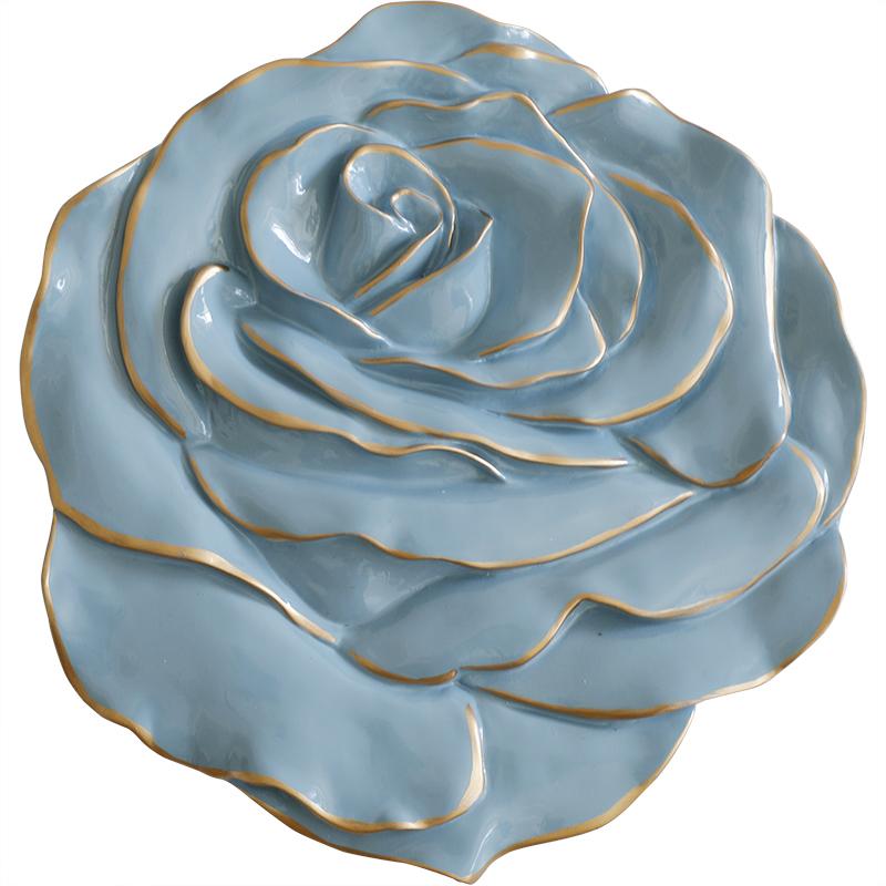Nordic Three-dimensional Flower Wall Decoration Living Room Background Wall Resin Gilded Flower Wall Hanging Interior Decoration