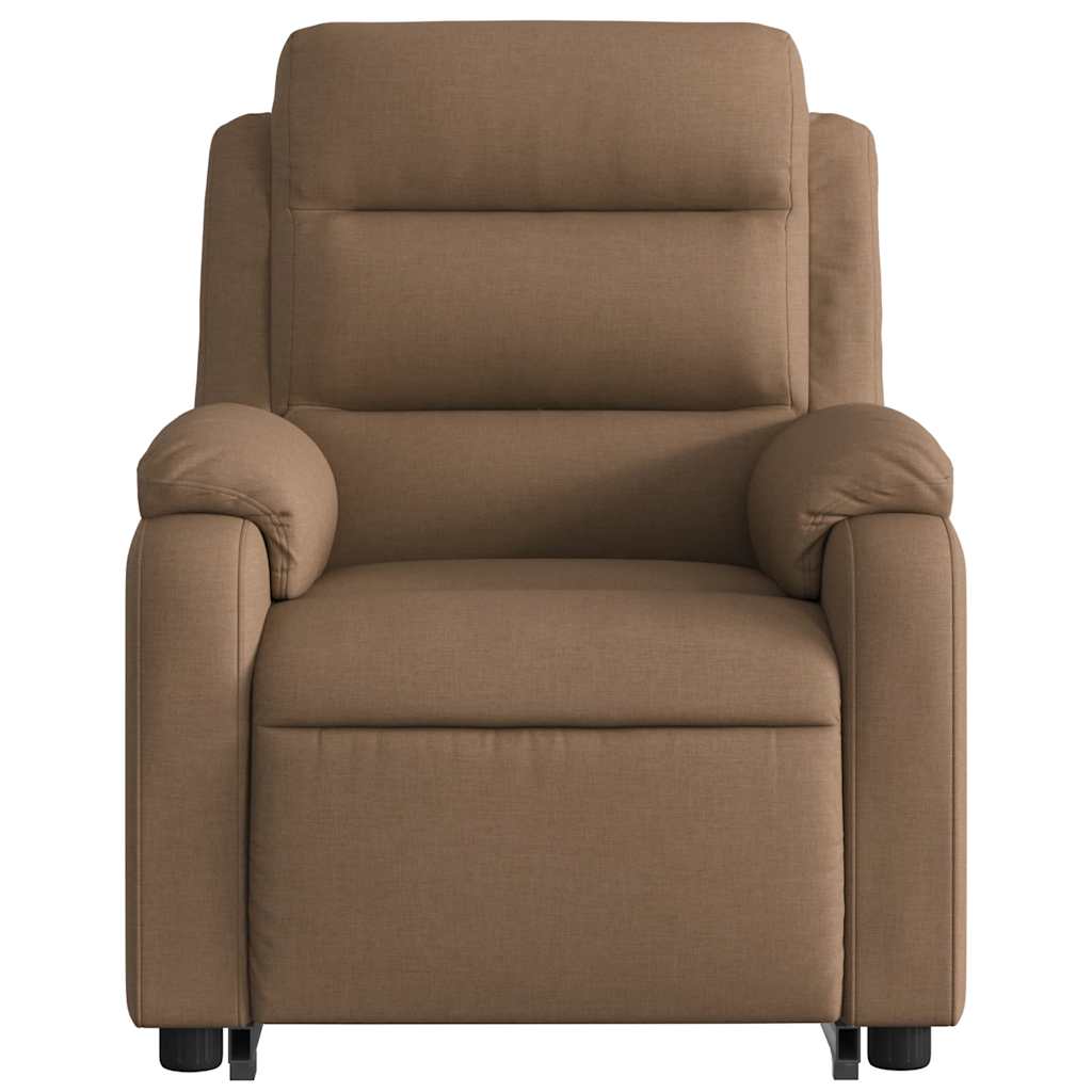 Recliner Chair with Lift Assistance Electric Brown Fabric