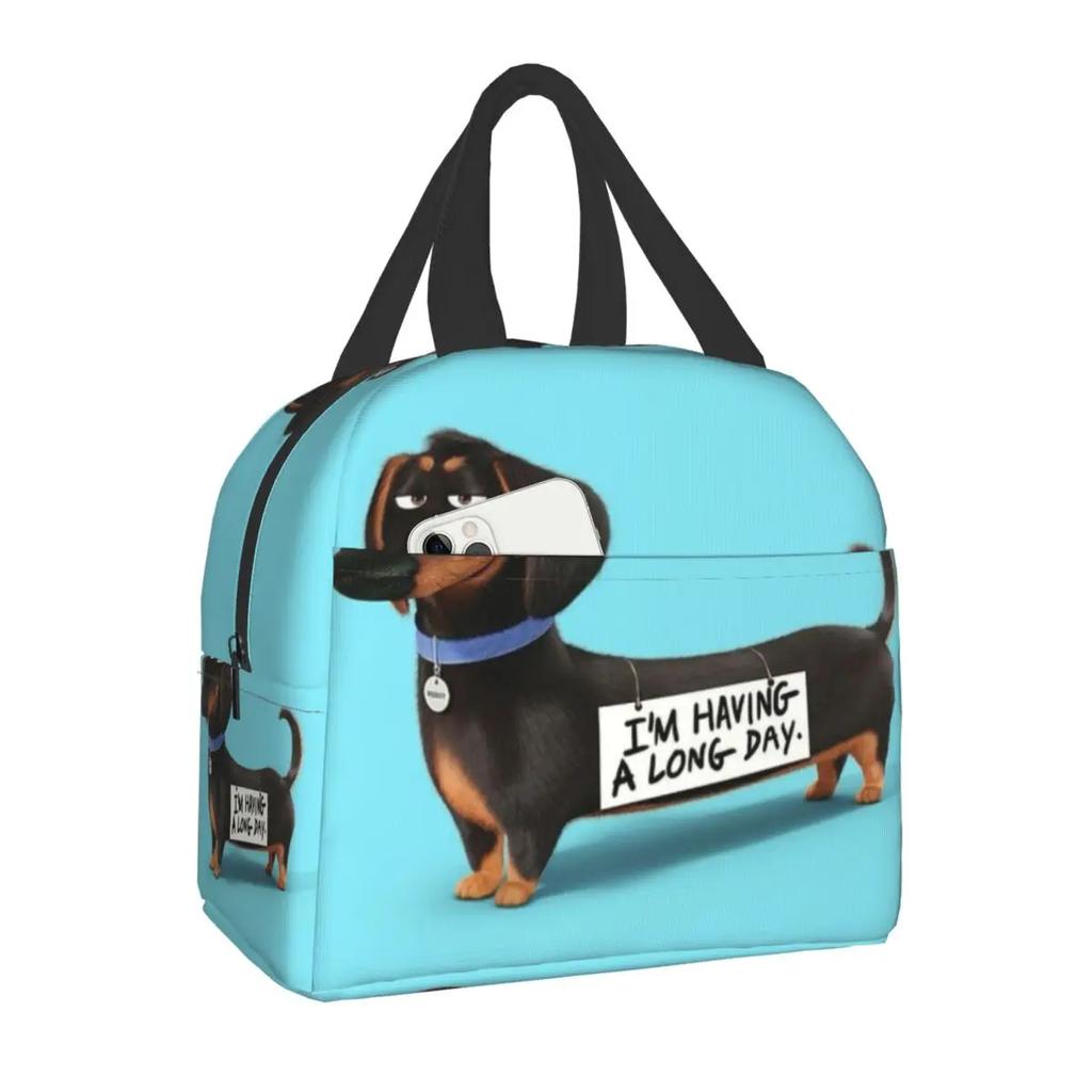 Chihuahuas Valentines Thermal Insulated Lunch Bags Women Cute Dog Puppy Portable Lunch Tote for Work School Travel Food Box