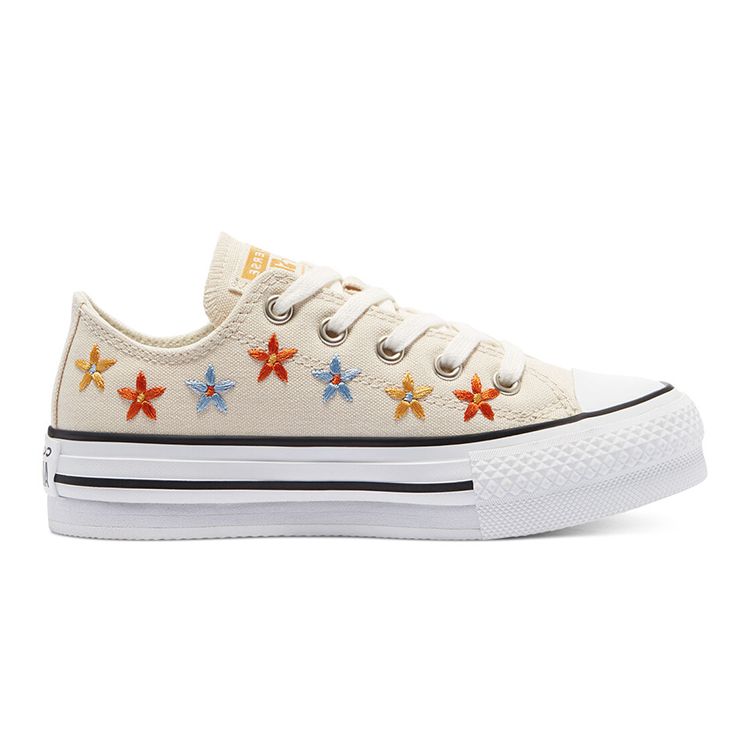 Converse Chuck Taylor All Star Low Top Canvas Shoes Kids Sneakers Light-Yellow Multicolor 671105C