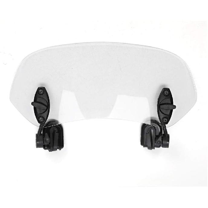 Motorcycle Windscreen Deflector, Adjustable Clip-On Transparent ABS Windshield Spoiler with Tool-Free Installation for Reduced Wind Noise & Enhanced