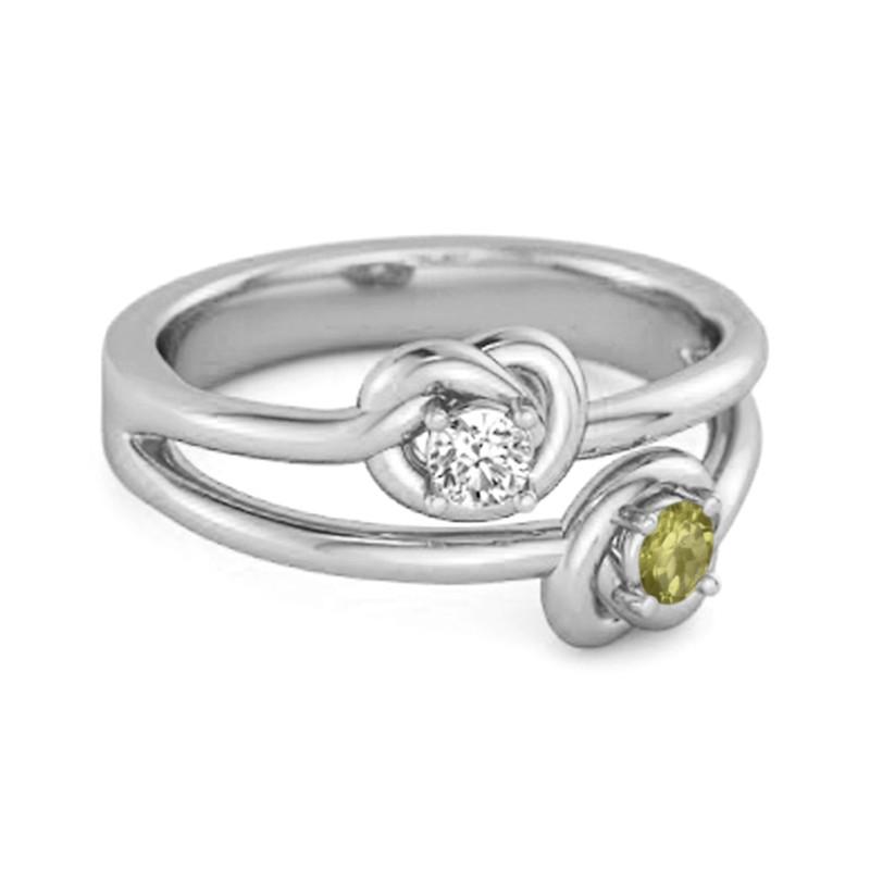 Peridot Infinity Knot Bypass Ring - 925 Sterling Silver