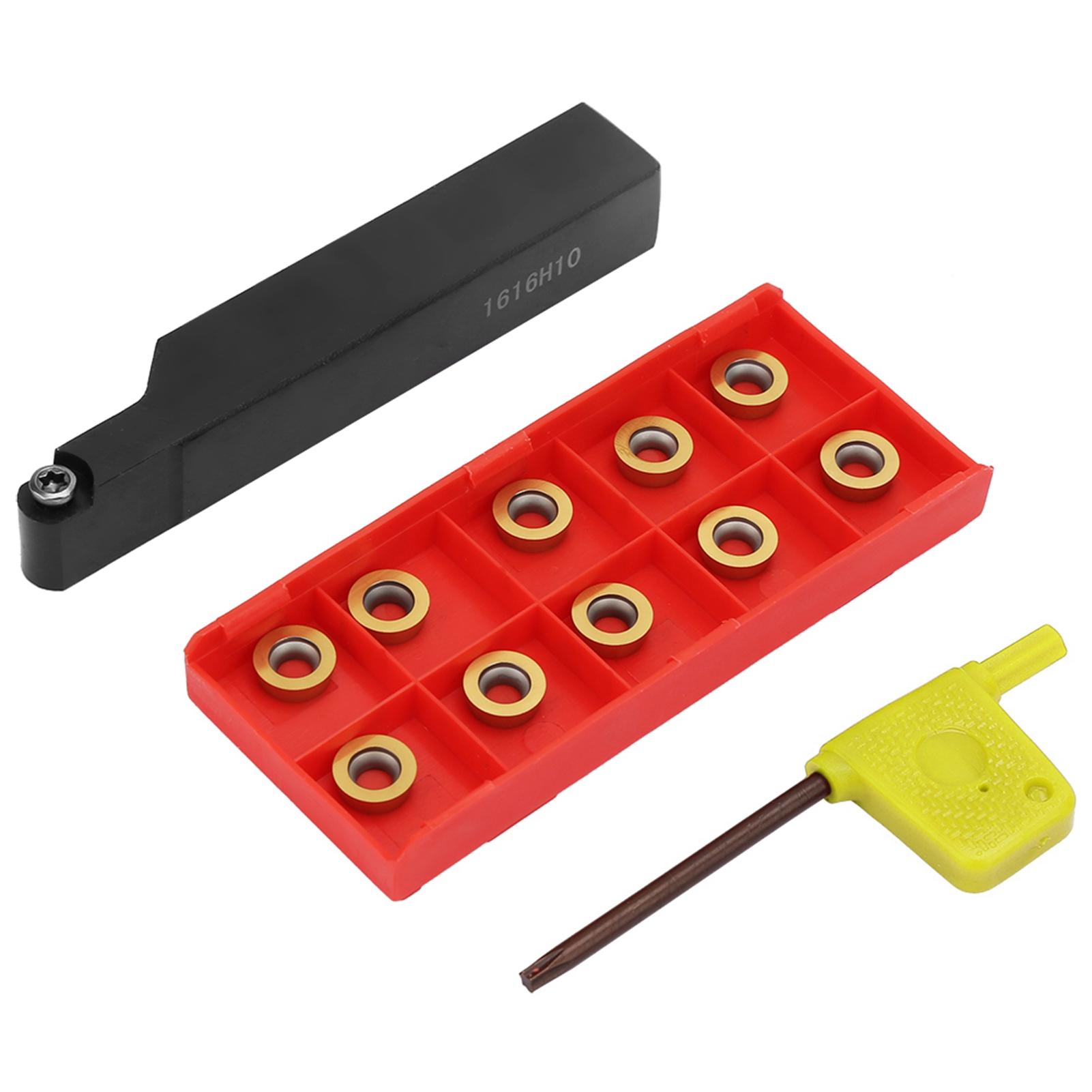 

1 шт. SRAPR1616H10 Держатель токарного инструмента 10 шт. RPMT10T3MO Вставки Лезвия с ключом