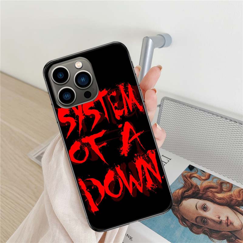 System Of A Down Phone Case For Iphone 16 15+ Pro Max 17 Air 14 Plus 16E 13 Pro 12 Mini 11 Clear Cover Silicone Cute Shell