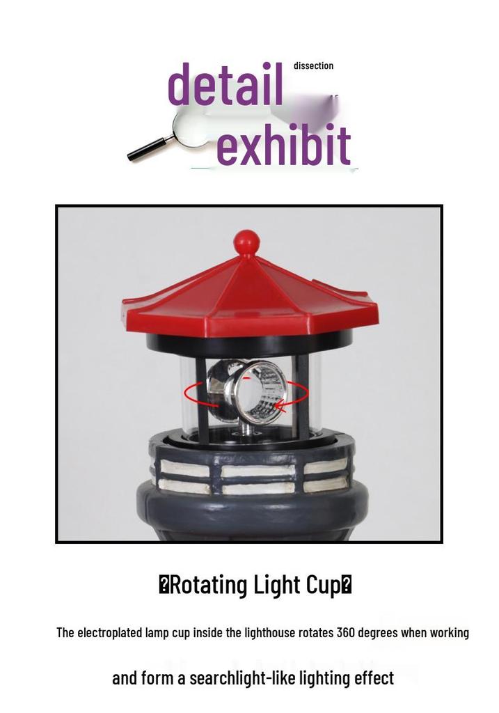 European Outdoor Solar Lighthouse Garden Ornament Waterproof Lamp