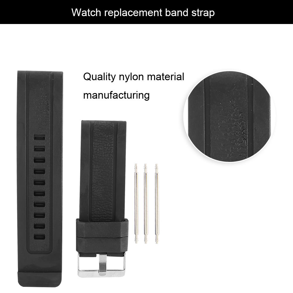 24mm Watch Band Silicone Pin Buckle Watch Strap Sports Wristwatch Accessory