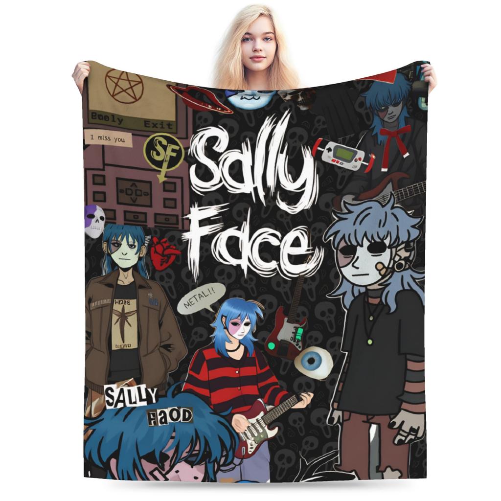 Sally Face Game Anime SF Flannel Blanket Winter Warm Soft Bedding Throws for Boy Girl Couch Bed Pattern Bedspread Sofa Bed Cover