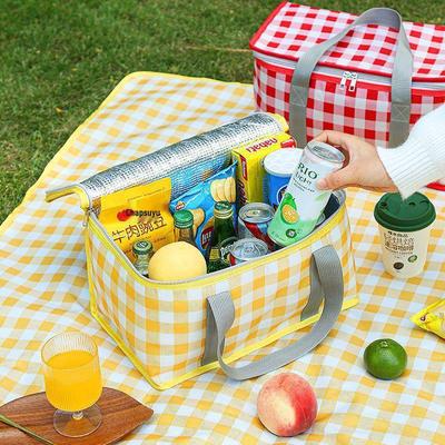 Large Capacity Foldable Insulated Picnic Basket and Cutlery Storage Bag