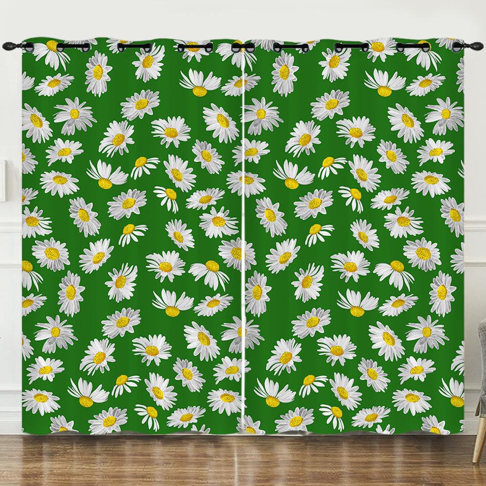 Flower Series Sunflower Digital Printing Curtain Blackout And Punching