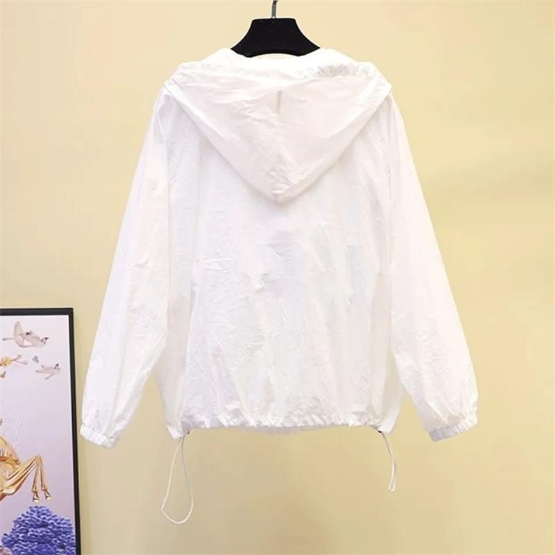 Damenjacken Mäntel Windbreaker Sonnenschutz Reißverschluss Kapuze Leichte Dünne Jacke Sommer Damenbekleidung