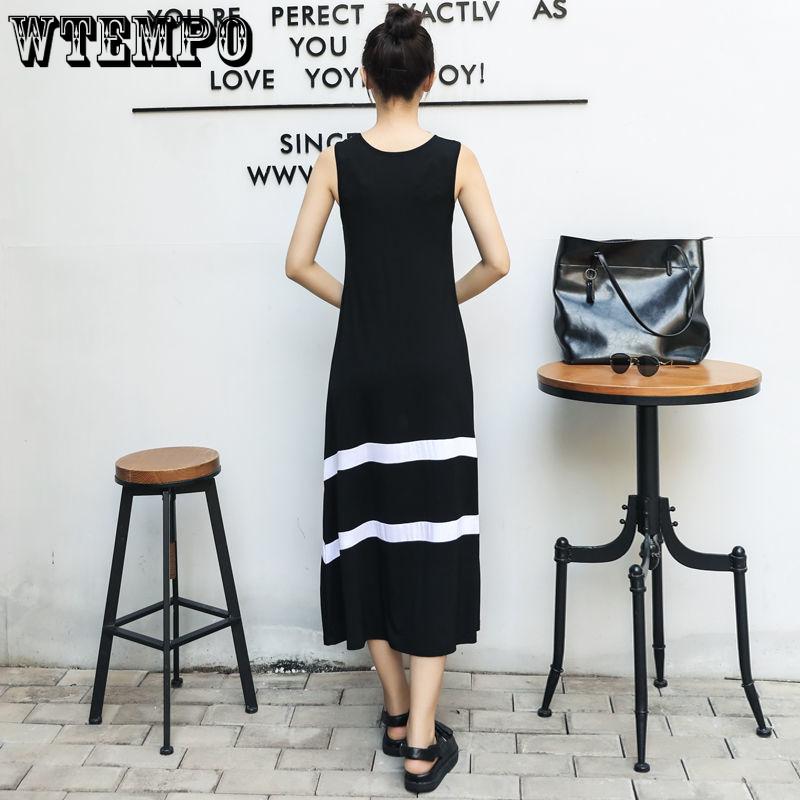 Women's Long Dress Sleeveless Big Skirt Hem Dress Summer Undershirt Long Dress Large Size Temperament Loose Women's Clothing