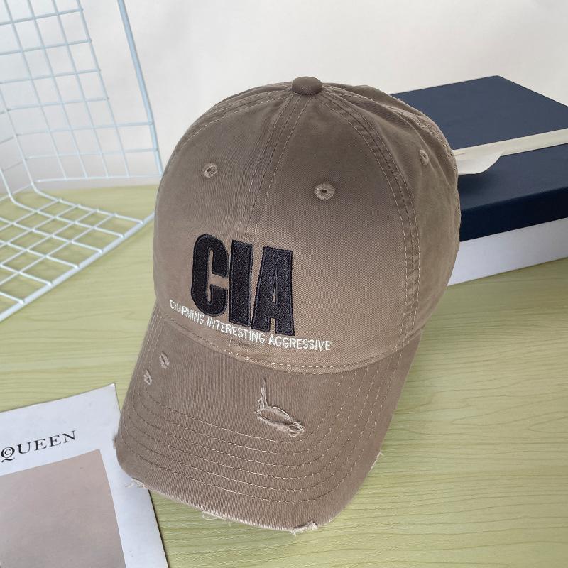 Casquette de baseball rétro américaine brodée et usée, polyvalente pour toutes les saisons, fait paraître le visage plus petit, casquette de sport, mode de rue étudiante